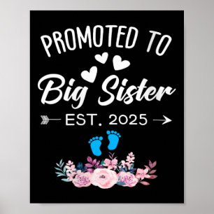 Womens Promoted To Big Sister 2025 It's A Boy - Ba Poster
