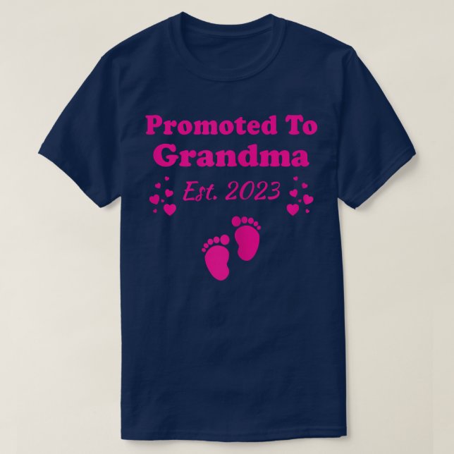 Womens Promoted To Grandma 2023 Pregnancy Announce T-Shirt (Design Front)