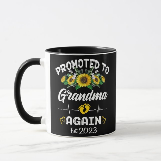 Womens Promoted to Grandma Again New Nana Granny Mug (Left)