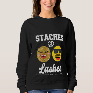 Womens Promoted To Grandpa Lashes Or Staches Gende Sweatshirt