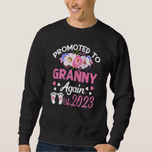 Womens Promoted To Granny Again 2023 Floral Mother Sweatshirt
