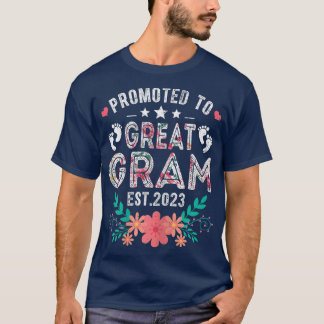 Womens Promoted To Great Gram 2023 Funny Pregnancy T-Shirt