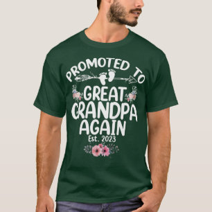 Womens Promoted to Great Grandpa Again 2023 Pregna T-Shirt