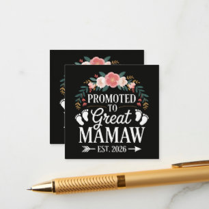 Womens Promoted to Great Mamaw Enclosure Card