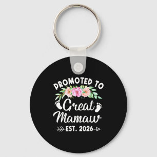 Womens promoted to great mamaw est 2026 mothers da key ring