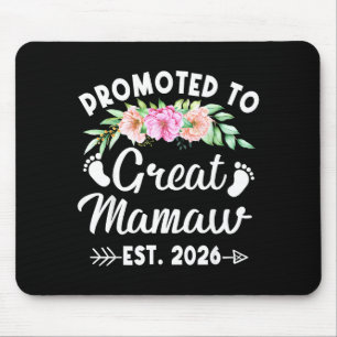 Womens promoted to great mamaw est 2026 mothers da mouse pad