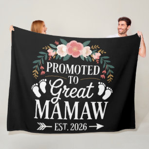 Womens Promoted to Great Mamaw Fleece Blanket