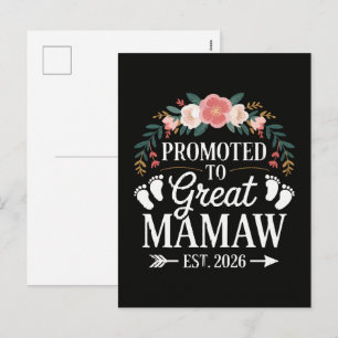 Womens Promoted to Great Mamaw Holiday Postcard