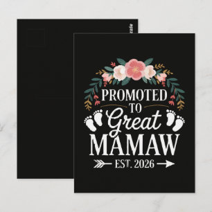 Womens Promoted to Great Mamaw Postcard