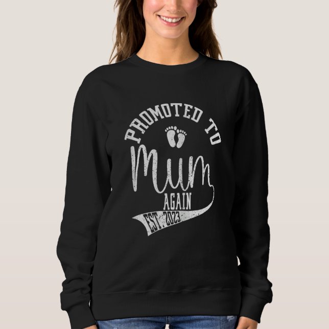 Womens Promoted to Mum Again 2023 Cute New Mum Tee (Front)