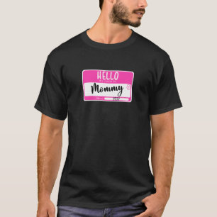 Womens Promoted To Mummy 2022 Hello My Name Is Mum T-Shirt