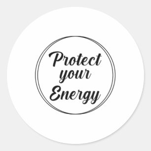 Womens Protect Your Energy Mental Health Awareness Classic Round Sticker