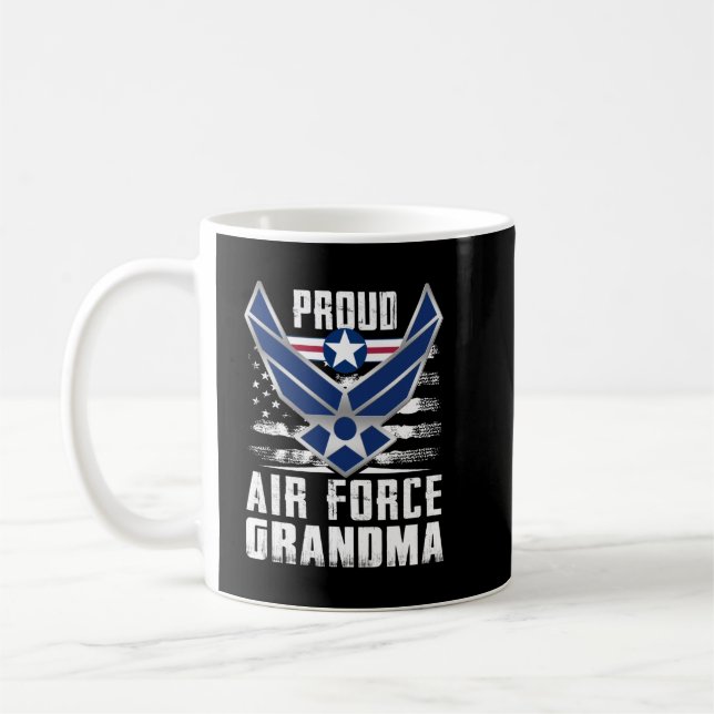 Womens Proud Air Force Grandma US Air Force Milita Coffee Mug (Left)