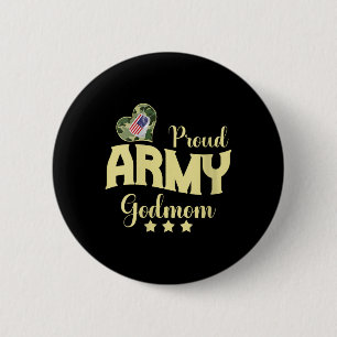 Womens Proud Army Godmom Camouflage Dog Tag Family 6 Cm Round Badge