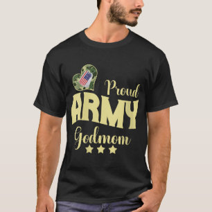 Womens Proud Army Godmom Camouflage Dog Tag Family T-Shirt