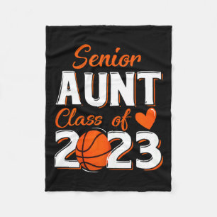 Womens proud aunt of a 2023 senior basketball grad fleece blanket
