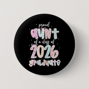 Womens Proud Aunt Of A Cl Of 2026 Graduate Shirt S 6 Cm Round Badge