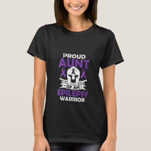 Womens Proud Aunt Of Epilepsy Warrior Seizure Diso T-Shirt
