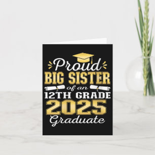 Womens Proud Big Sister Of 2025 12th Grade Graduat Card