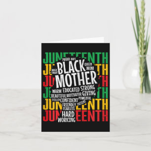 Womens Proud Black Mum Juneteenth Mothers Day Blac Card