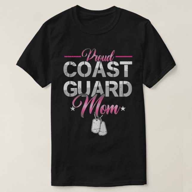 Womens Proud Coast Guard MomNavy MilitaryVeteran C T-Shirt (Design Front)