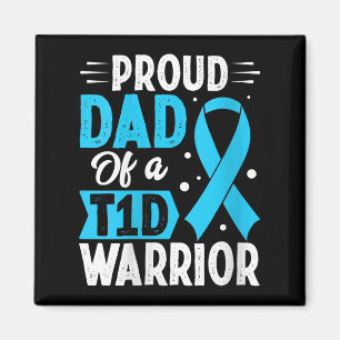 Womens Proud Dad T1d Warrior V-neck  Magnet