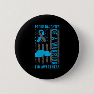 Womens Proud Daughter Of A T1d Warrior Type 1 Diab 6 Cm Round Badge