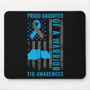 Womens Proud Daughter Of A T1d Warrior Type 1 Diab Mouse Pad