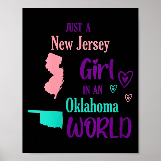 Womens Proud Girl Just A New Jersey Girl In An Okl Poster (Front)