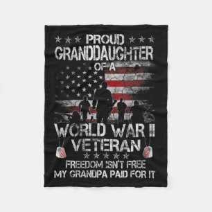 Womens Proud Granddaughter Of A Wwii Veteran Us Fl Fleece Blanket