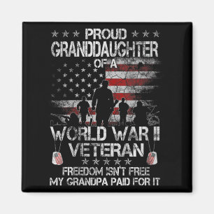 Womens Proud Granddaughter Of A Wwii Veteran Us Fl Magnet