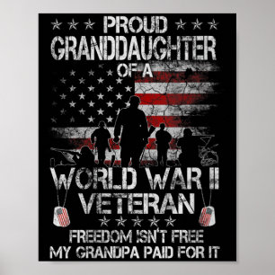 Womens Proud Granddaughter Of A Wwii Veteran Us Fl Poster