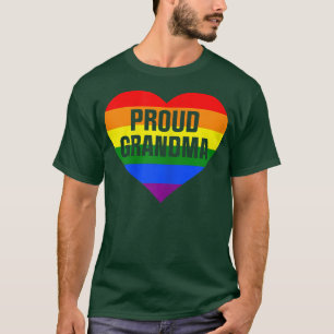 Womens Proud Grandma LGBT Pride Family Support P T-Shirt