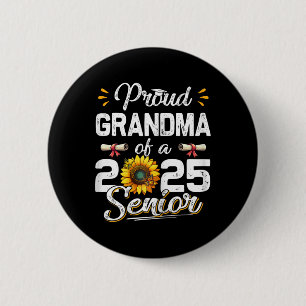 Womens Proud Grandma Of A Cl Of 2025 Senior Retro 6 Cm Round Badge