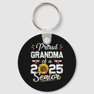 Womens Proud Grandma Of A Cl Of 2025 Senior Retro Key Ring