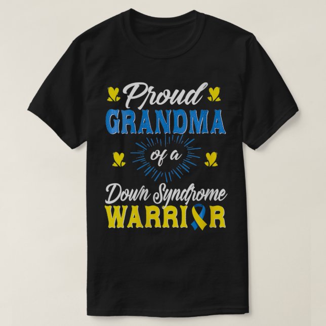 Womens proud Grandma of Down Syndrome warrior Awar T-Shirt (Design Front)