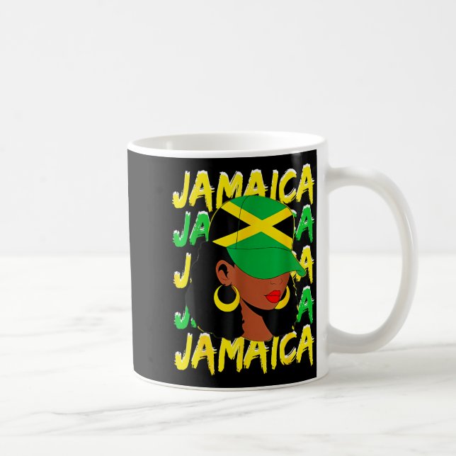 Womens Proud Jamaican Afro Black Woman Jamaica Fla Coffee Mug (Right)