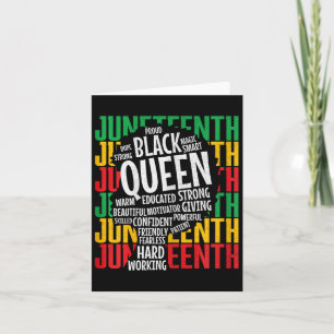 Womens Proud Melanin Mum Juneteenth Black Queen Af Card