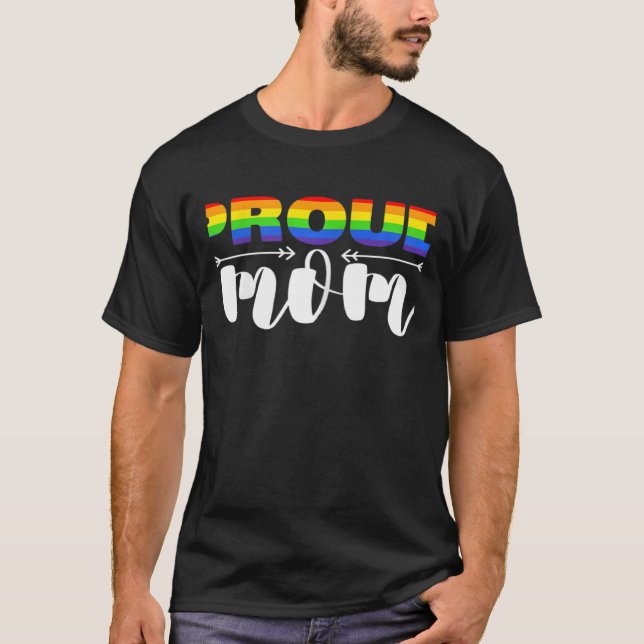 Womens Proud Mom LGBT Gay Lesbian Bisexual Transge T-Shirt (Front)