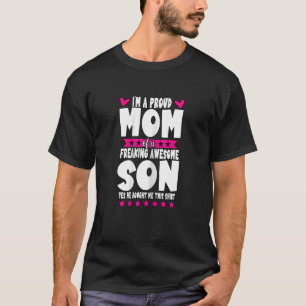Womens Proud Mom Of A Freaking Awesome Son Mothers T-Shirt