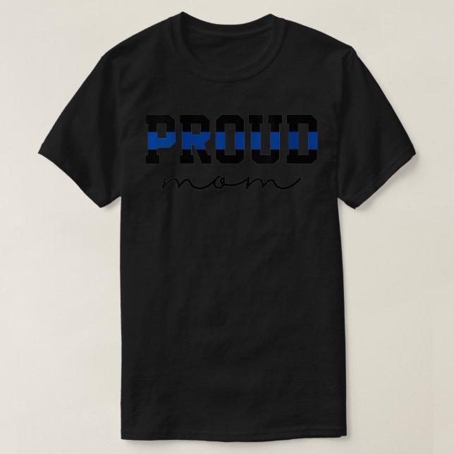 Womens Proud Mum Blue Line Police Officer Mum Gift T-Shirt (Design Front)