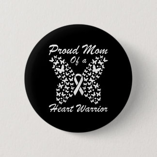 Womens Proud Mum Of A Heart Warrior Heart Disease  6 Cm Round Badge