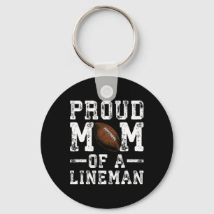 Women's Proud Mum Of A Lineman Football Key Ring