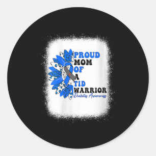 Womens Proud Mum Of A T1d Warrior Type 1 Diabetes Classic Round Sticker