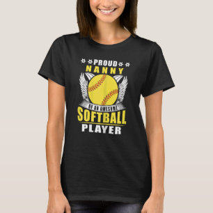 Womens Proud Nanny Of An Awesome Softball Player S T-Shirt