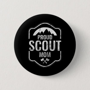 Womens Proud Scout Mum Mother Scouting Camping  6 Cm Round Badge