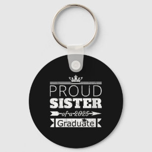 Womens Proud Sister Of A 2025 Graduate Brother Sis Key Ring