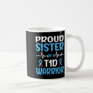 Womens Proud Sister Of A T1d Warrior V-neck Coffee Mug