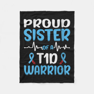 Womens Proud Sister Of A T1d Warrior V-neck Fleece Blanket