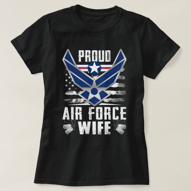 Womens Proud US Air Force Aunt US Air Force Milita T-Shirt (Design Front)